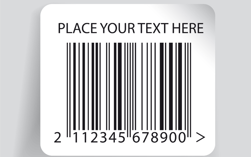 Un código de barras con un texto de marcador de posición para personalización, ideal para probar la resolución del escáner de código de barras.