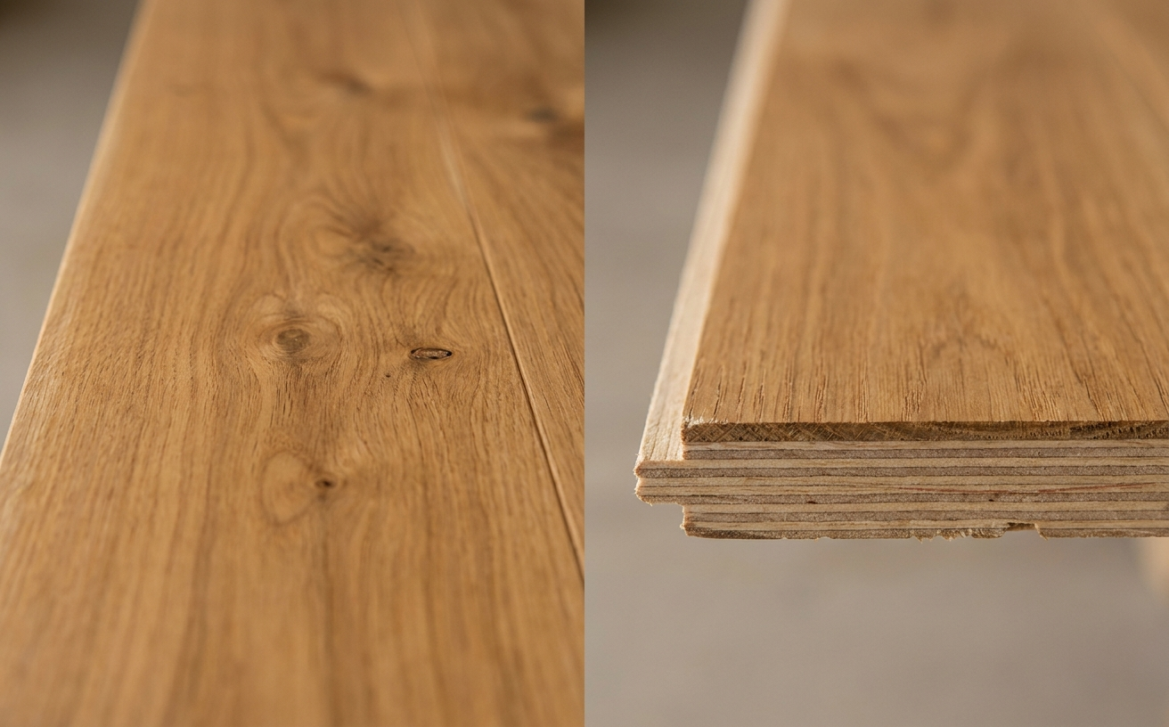 Close-up of hardwood floor planks showcasing natural wood grain, ideal for maintaining with a robot vacuum for hardwood floors.
