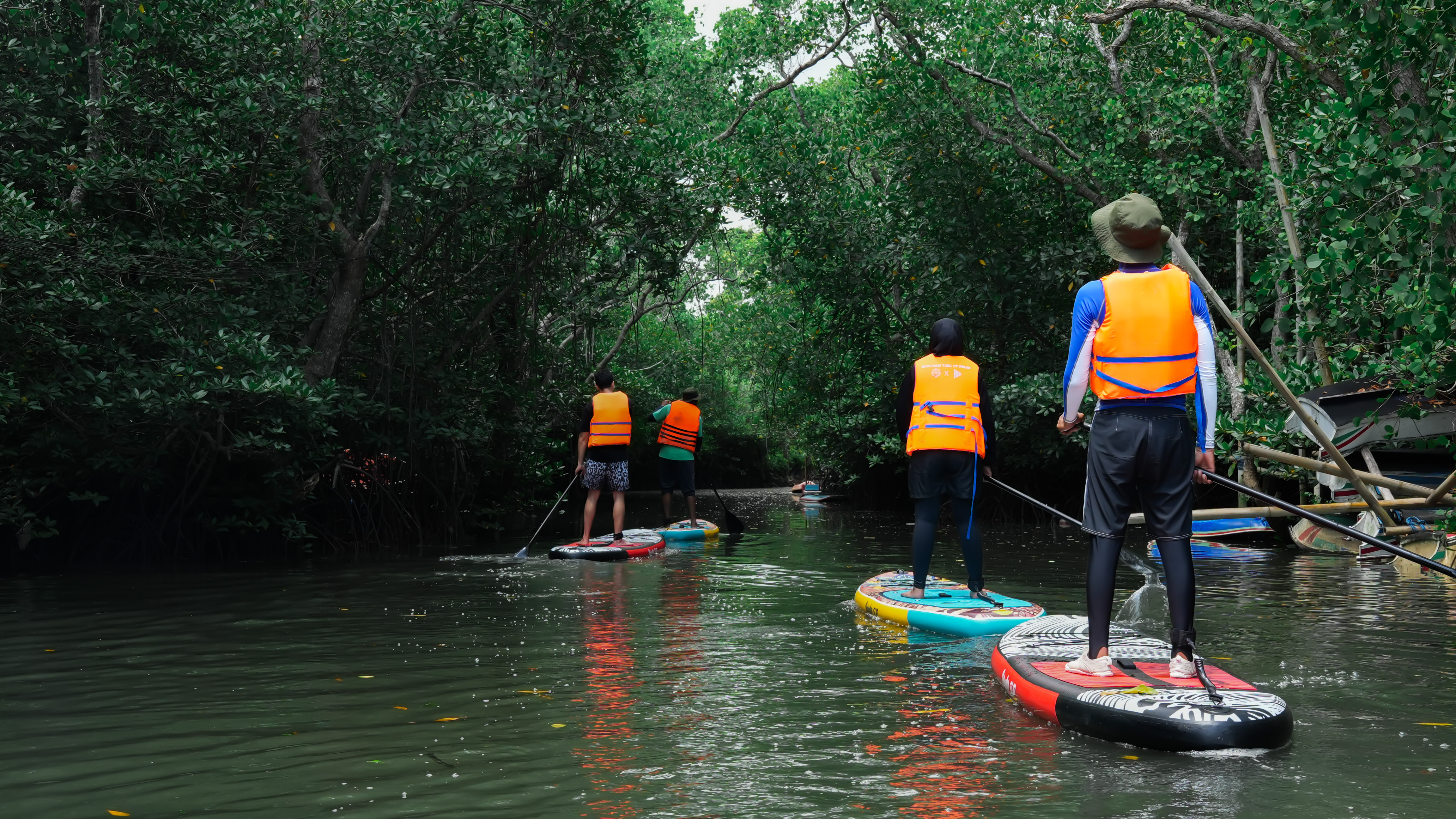 meanwhile, stand up paddle at mangrove bali in Sustainable Tourism.