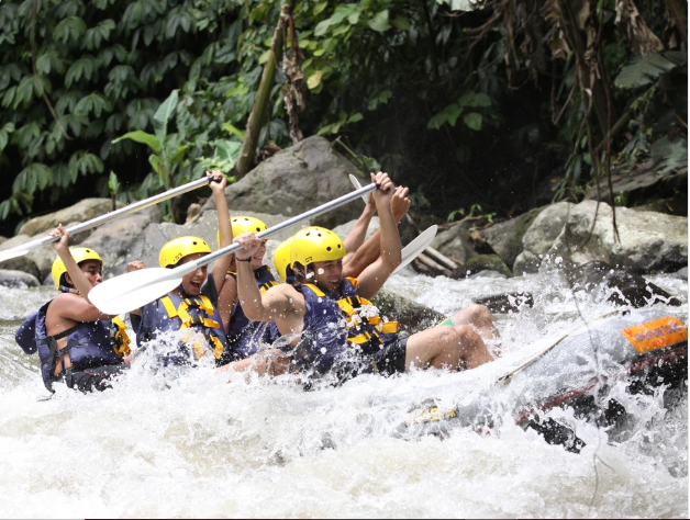 meanwhile, Rafting at Ubud at ayung river.