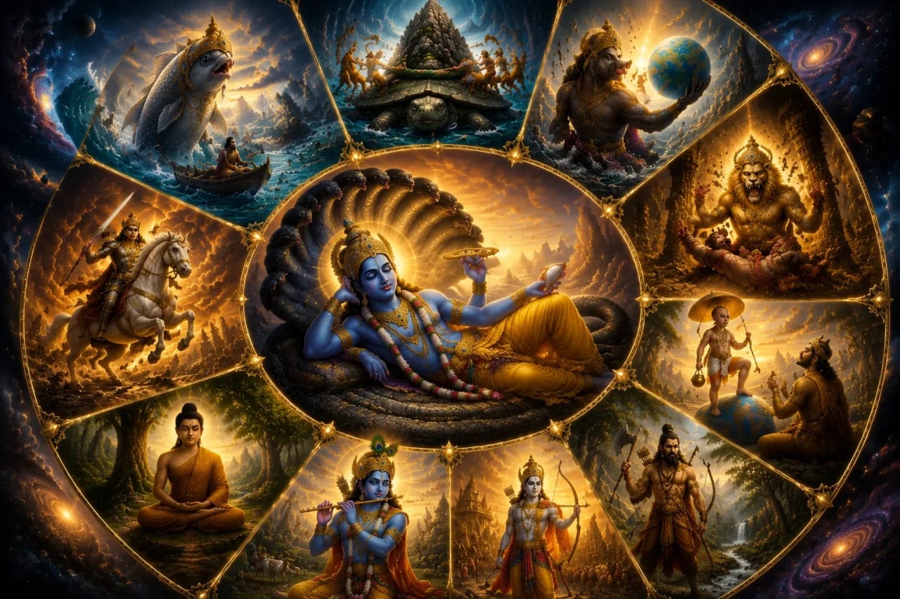 The 10 Avatars of Vishnu (Dashavatara)