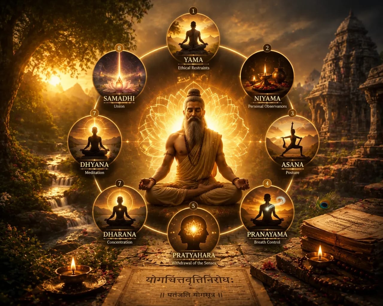 Eight Limbs of Yoga (Ashtanga): Patanjali's Path