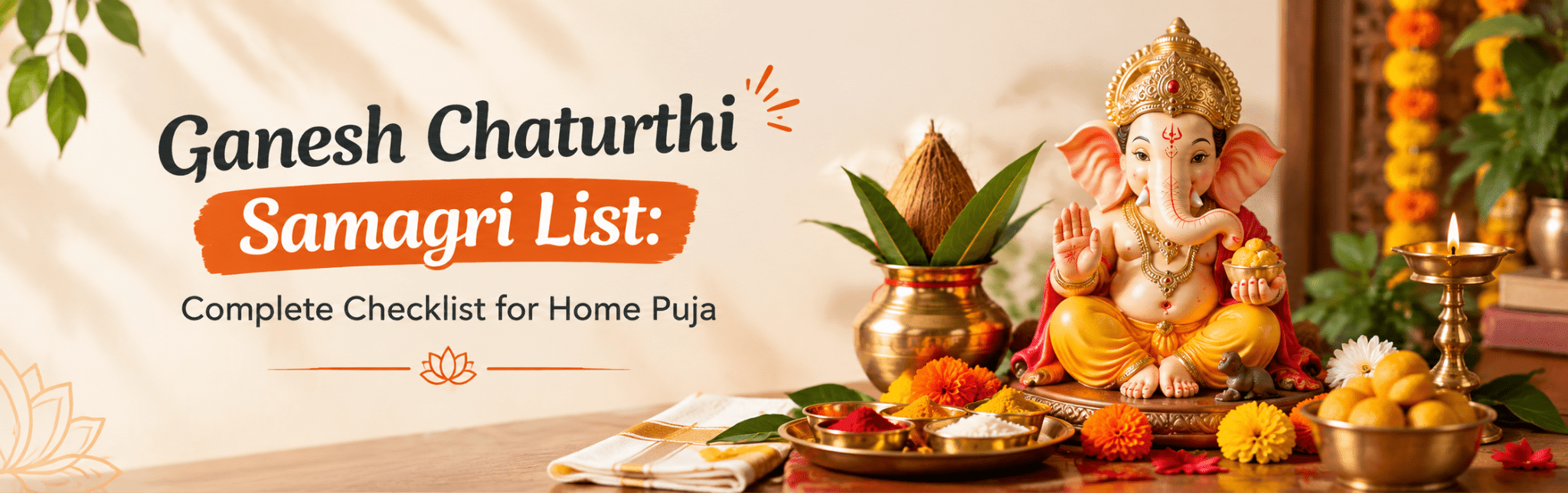 Ganesh Chaturthi Samagri List: Complete Checklist for Home Puja