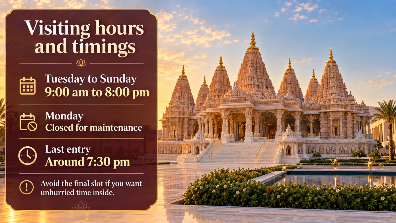 BAPS Hindu Mandir Abu Dhabi_temple timings