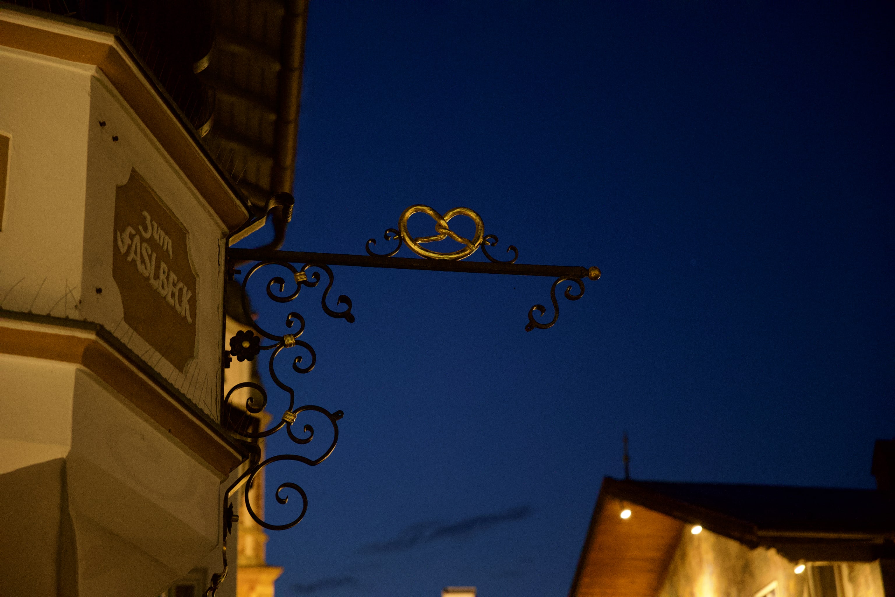 A small Alp-town by night.