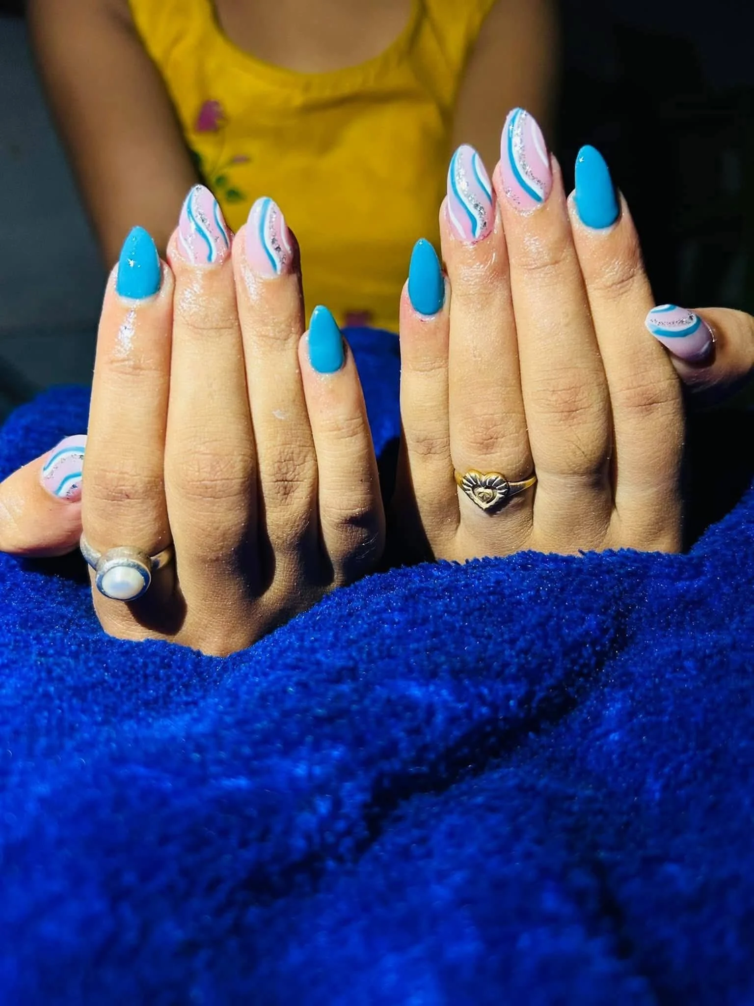 Blue Gel Nail Design Midnapore Z8ddqk