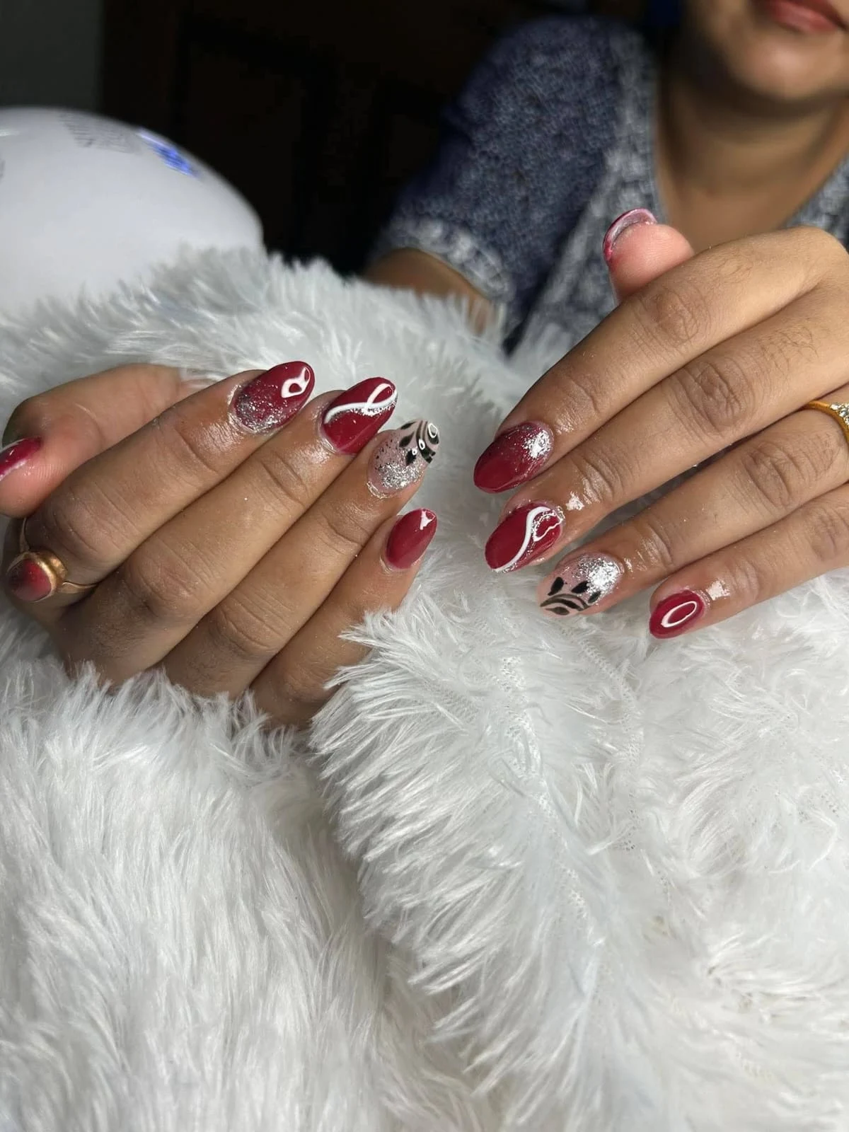 Burgundy Glitter Nail Art Midnapore Wp0vrq