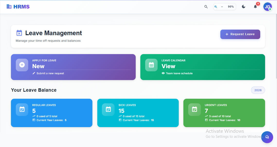 hr leave management system
