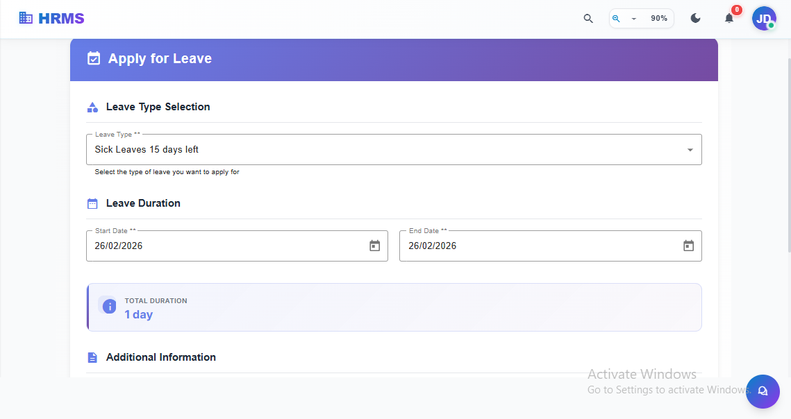hr leave management system