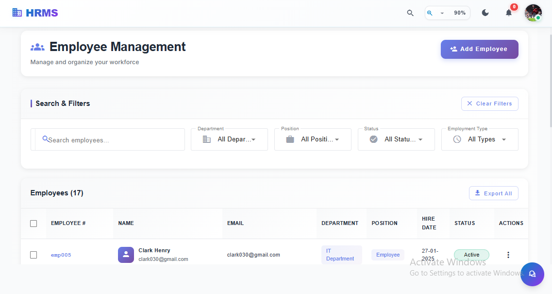 HR employee management