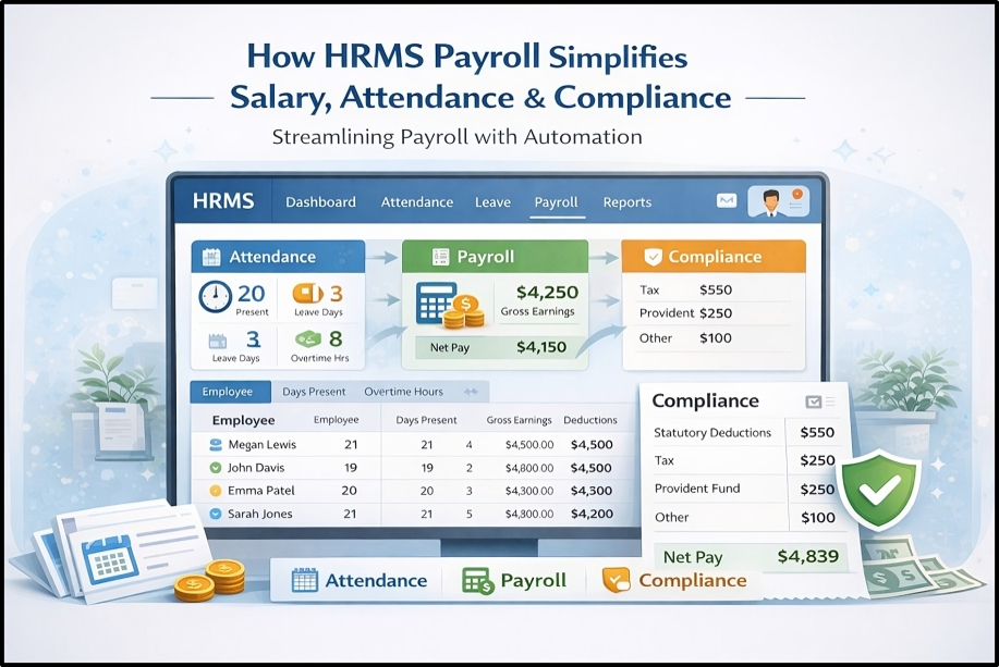 How HRMS Payroll Simplifies Salary, Attendance, and Compliance Together