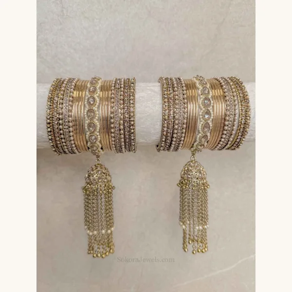 Husna Golden Tassel Bridal Bangles