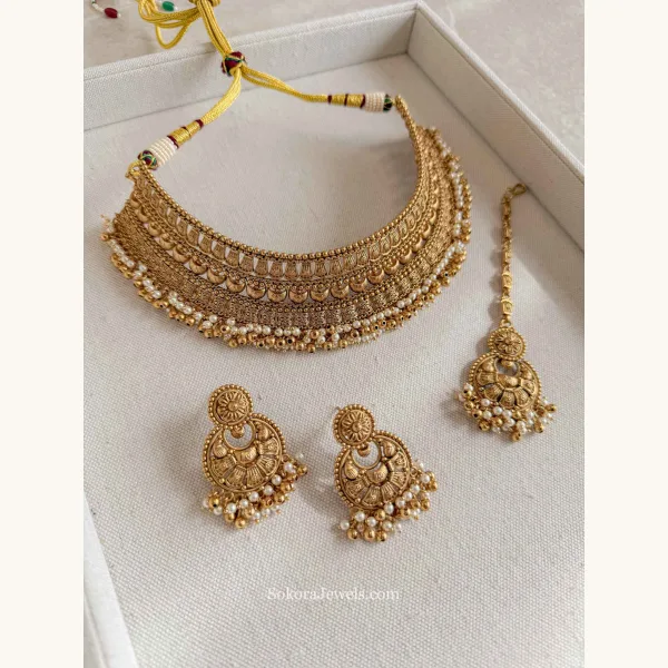 Matt Gold Plated Bridal Set