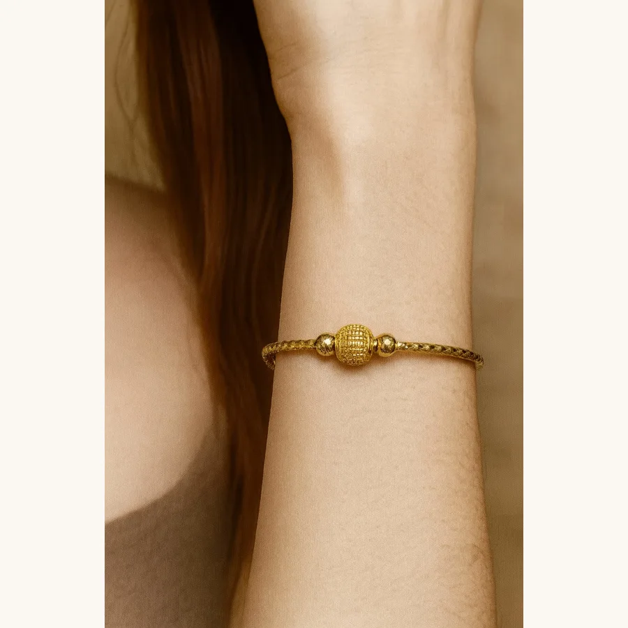 Gold Adjustable Ball Kara Bracelet-24(Golden)