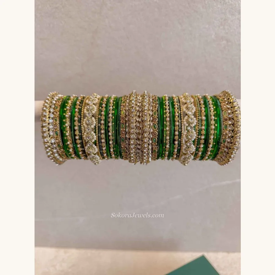 Bridal Green Bangles Set