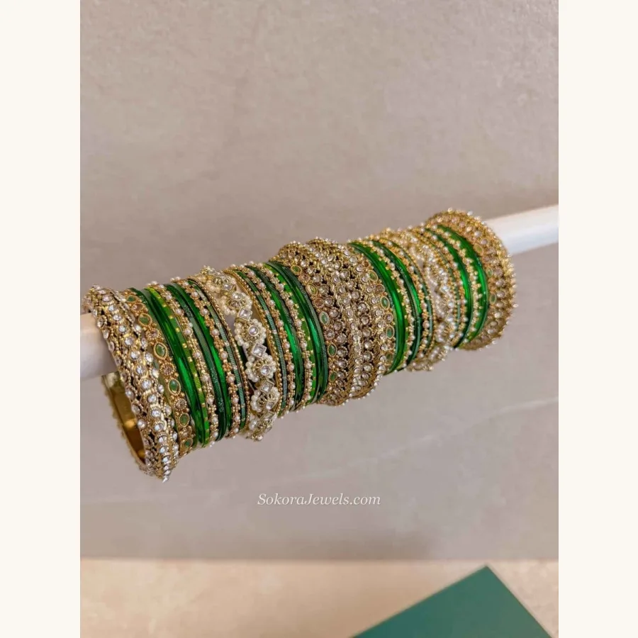 Bridal Green Bangles Set