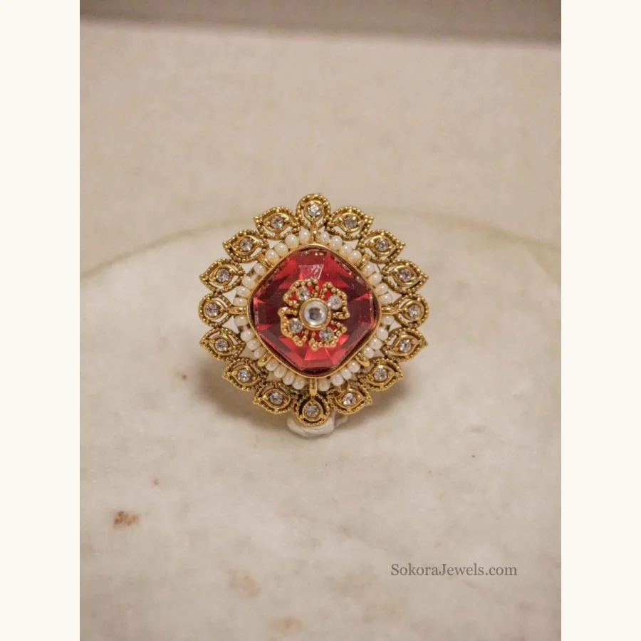 Diamond shape Gem Ring