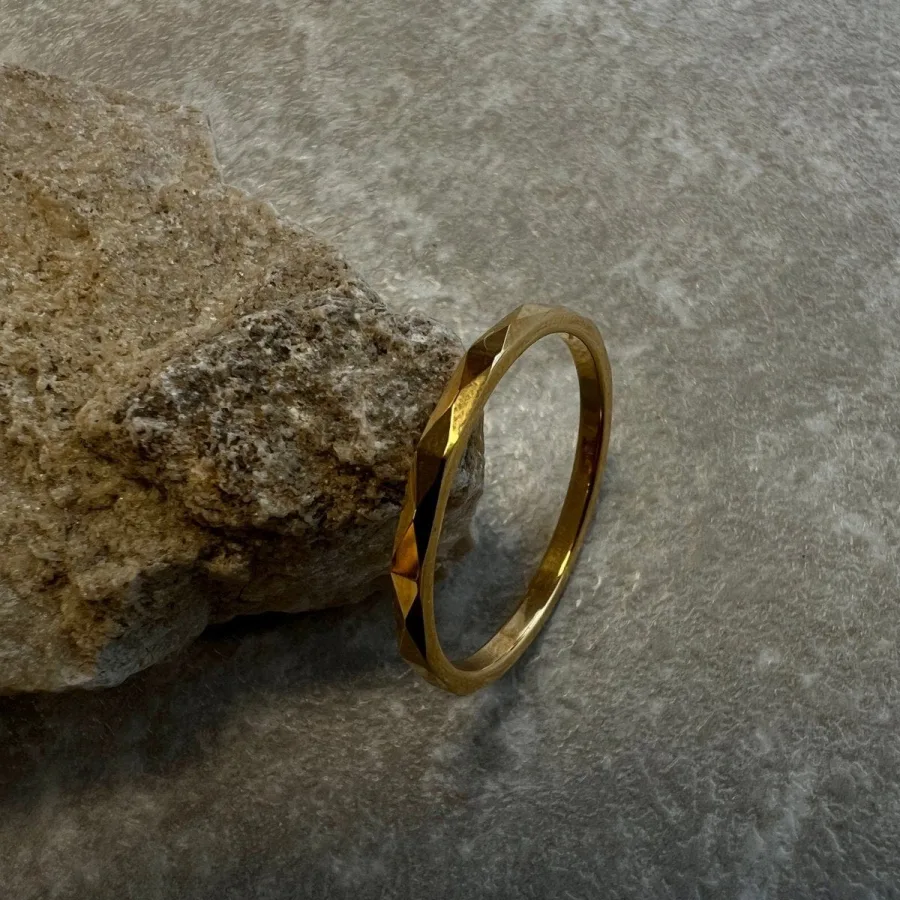 Amaani Textured Band Ring