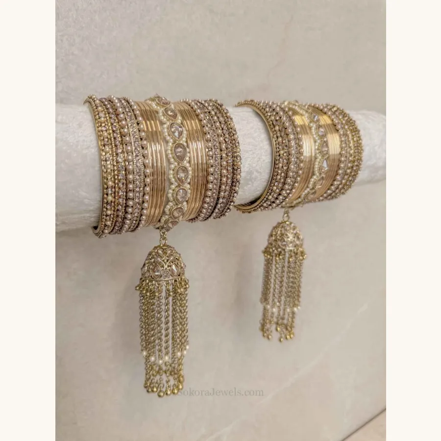 Husna Golden Tassel Bridal Bangles