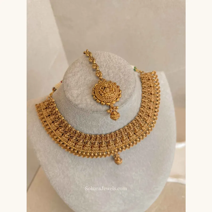 Lakshmi Motif Temple Bridal Necklace set