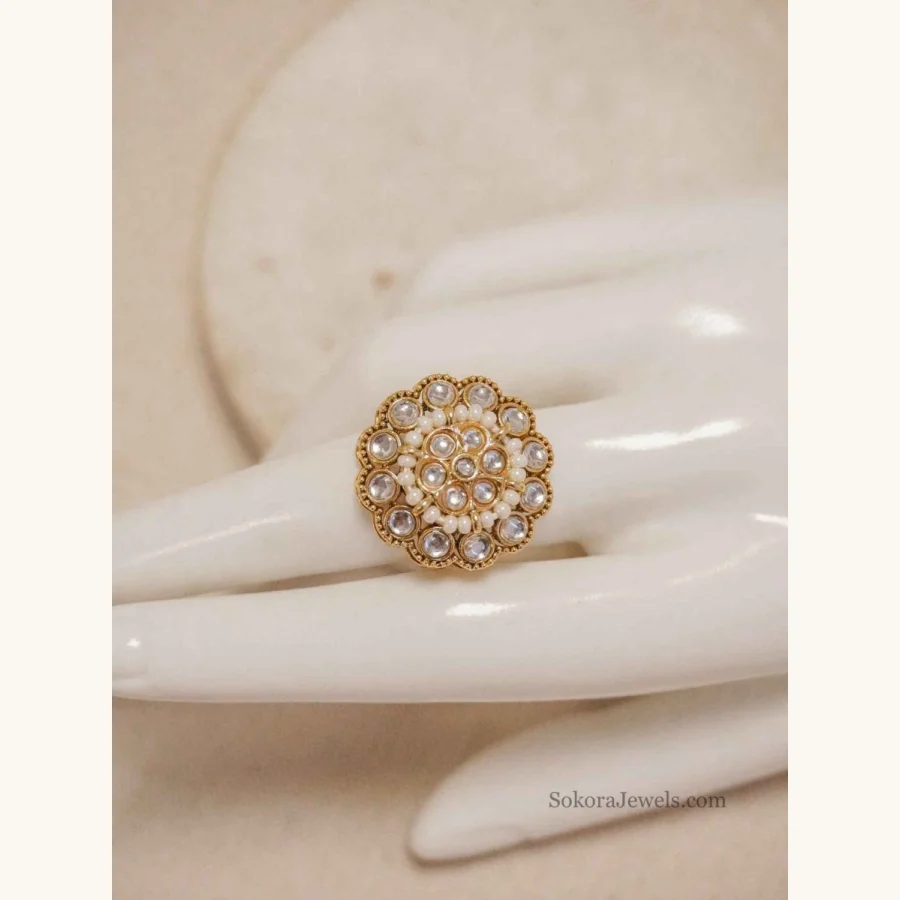 Small Kundan Mandala Ring