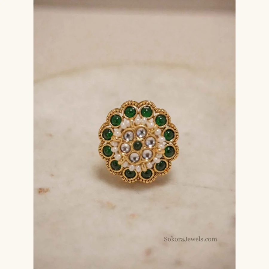 Small Kundan Mandala Ring