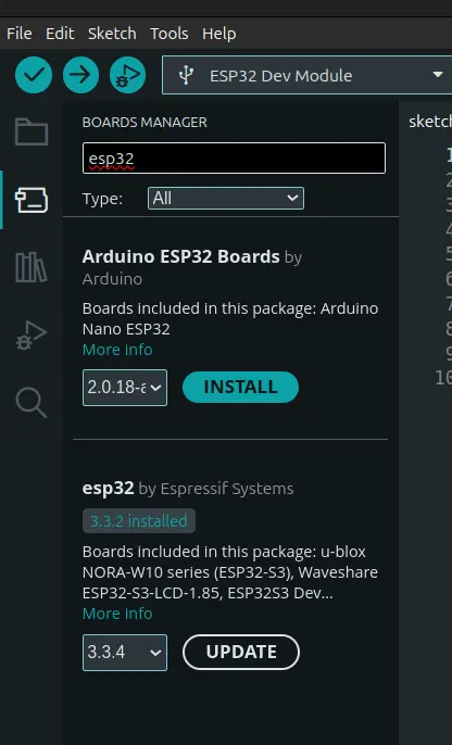 Install the ESP32 Core