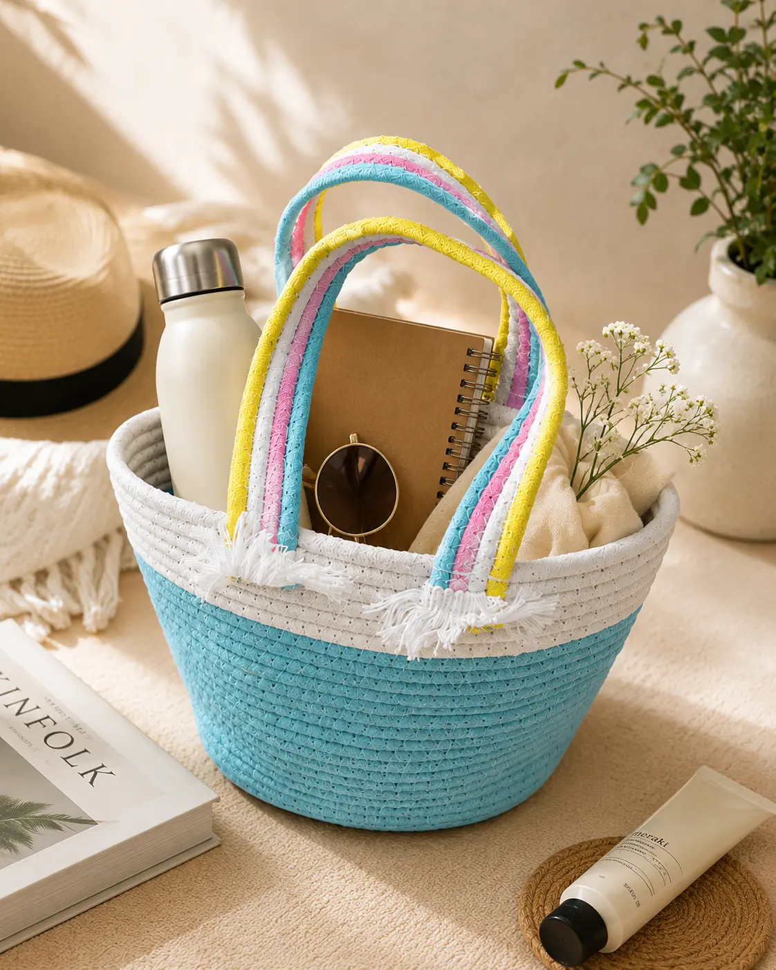 Ocean Blue Rope Carry Bag