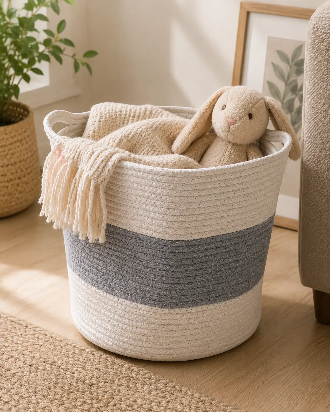 Handmade Cotton Rope Storage Basket