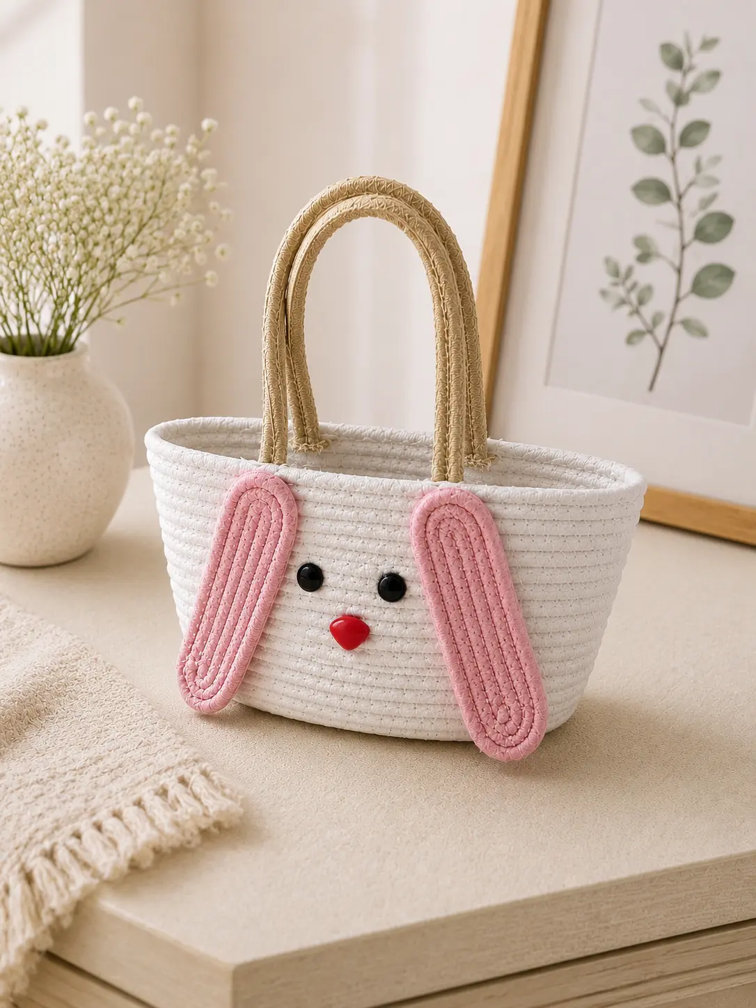Handmade Bunny Cotton Rope Bag
