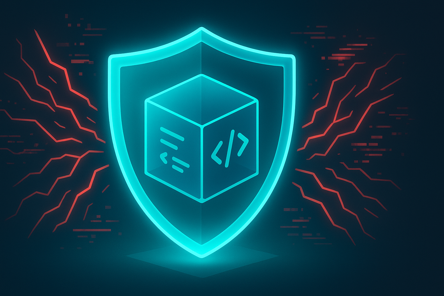 Symbolic image of a secure sandbox environment or shield protecting code, representing Codex security
