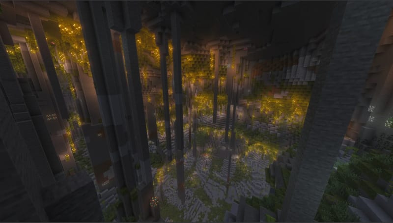 Incredible Hollow Mountain Minecraft seed screenshot