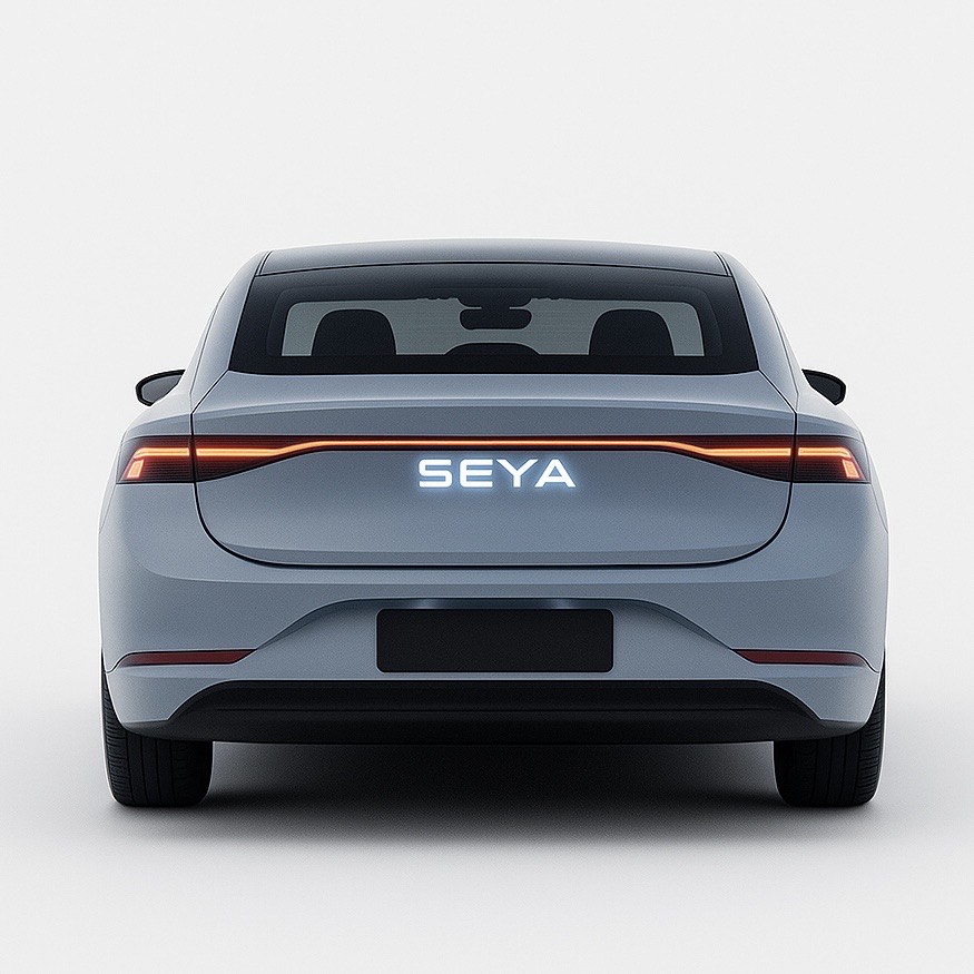 Rear view with LED strip