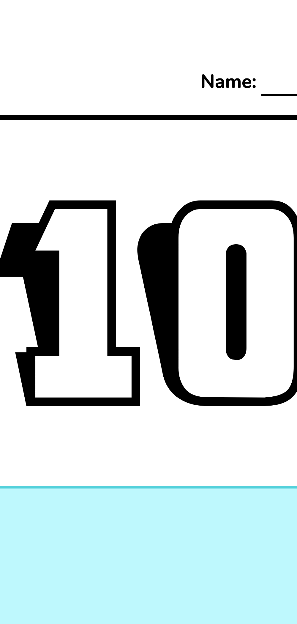 Numbers: ten 十 - Chinese Writing Worksheet | WriteMandarin