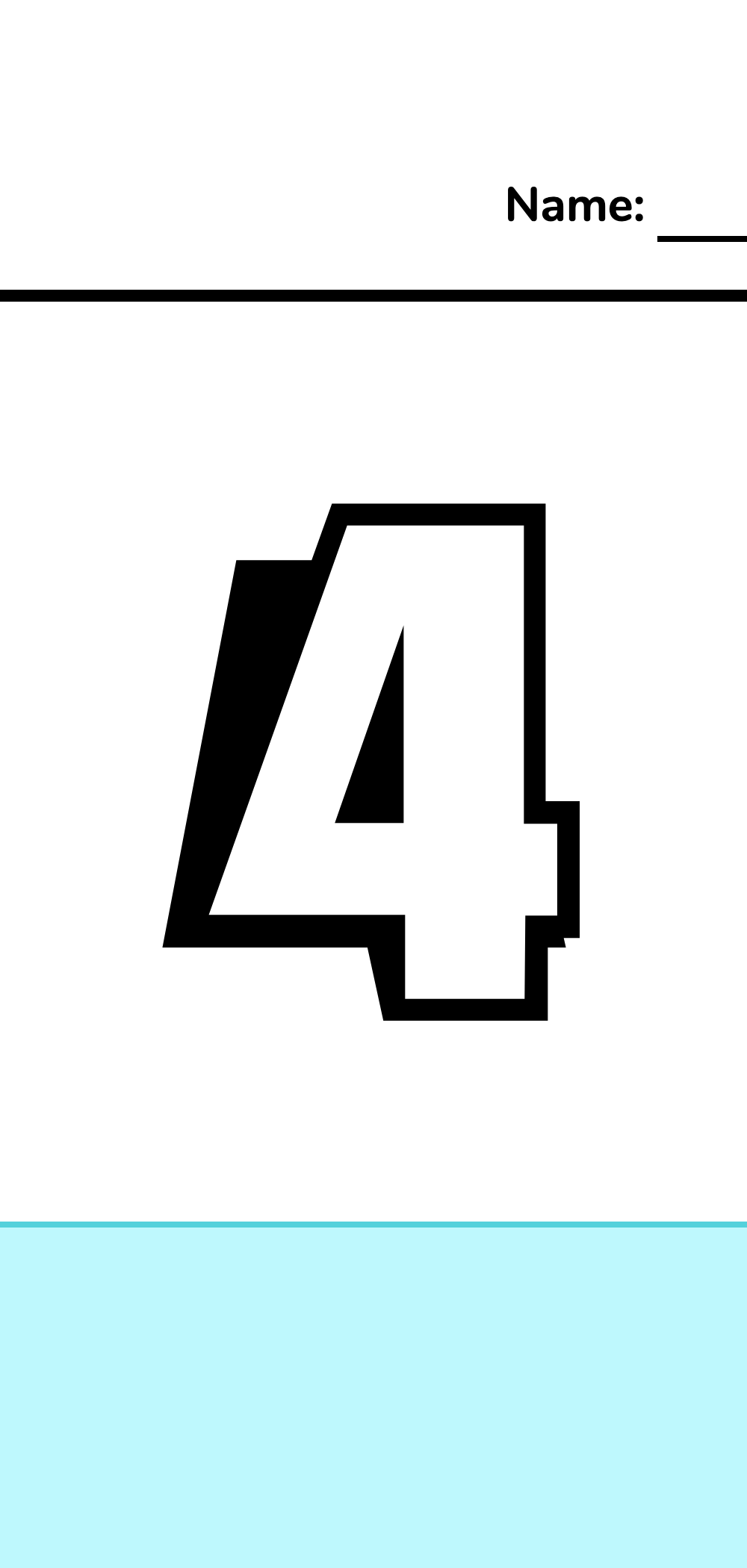 Numbers: four 四 - Chinese Writing Worksheet | WriteMandarin