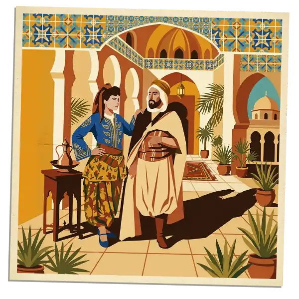 couple qui suit une conversation en darija algérien en famille