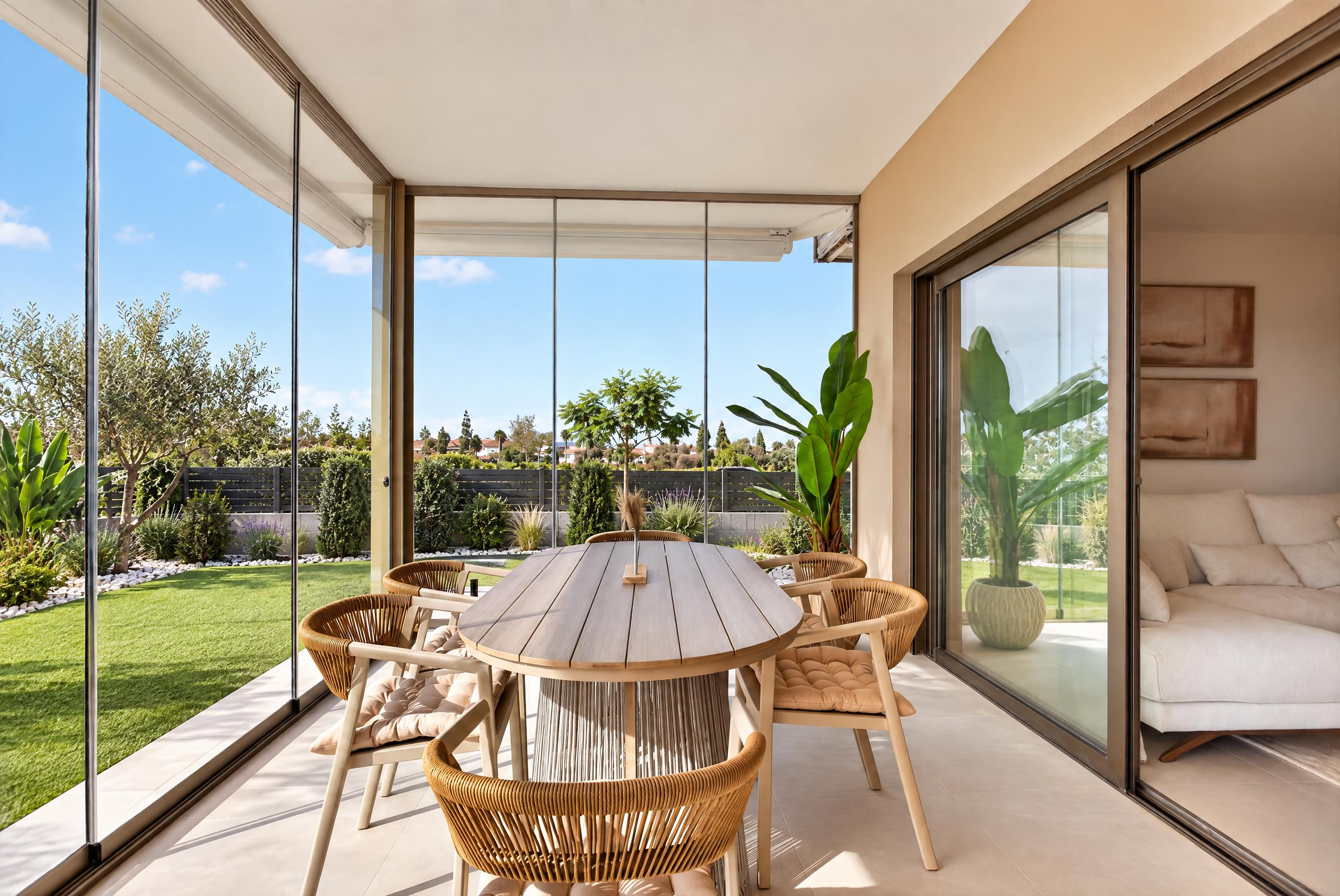 Terrace of a new build apartment in La Hoya, Torrevieja