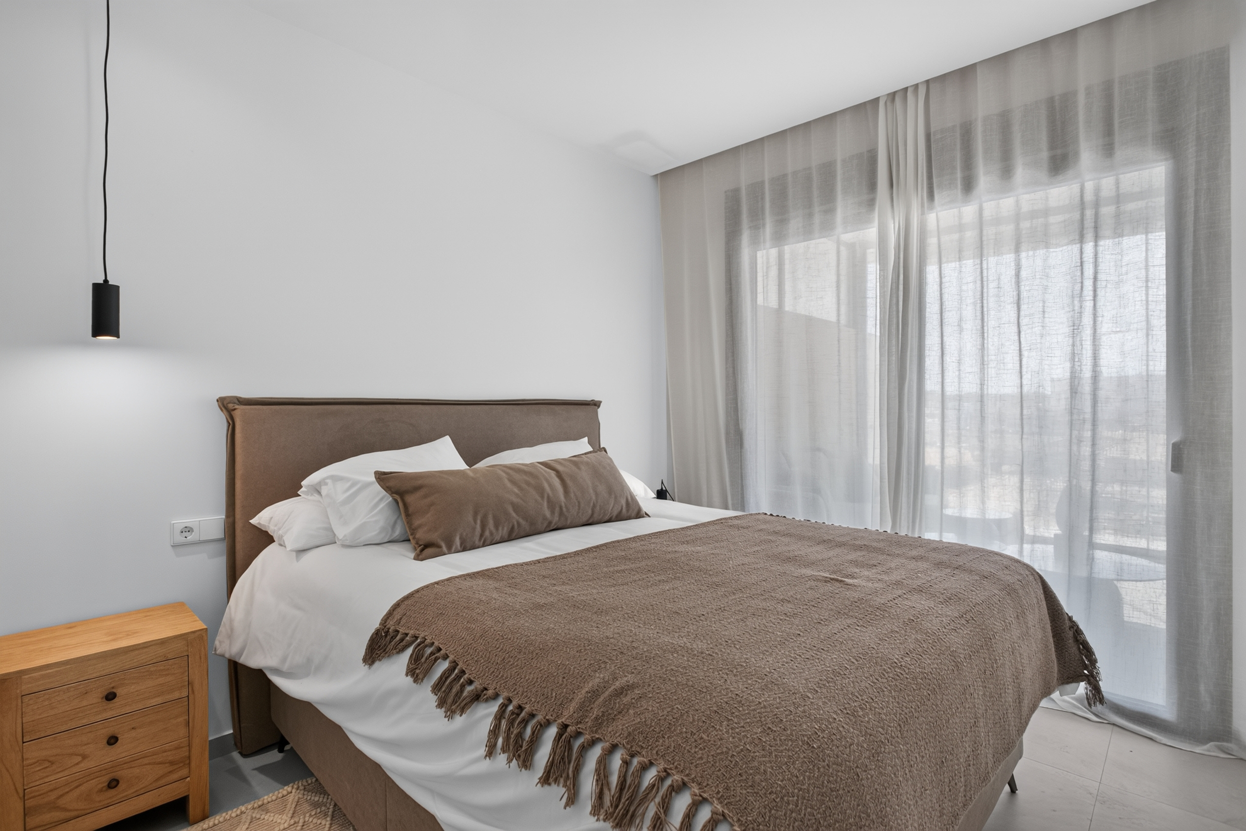 Main bedroom of a new build apartment at Sunset Village La Hoya