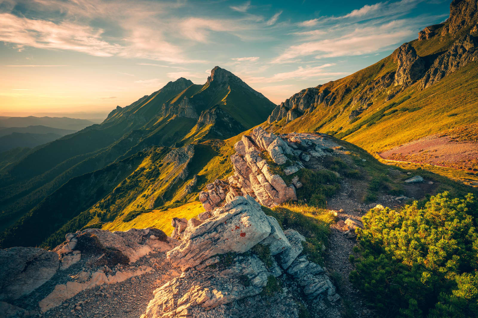 Sunset Glow Over Vyšné Kopské Sedlo
