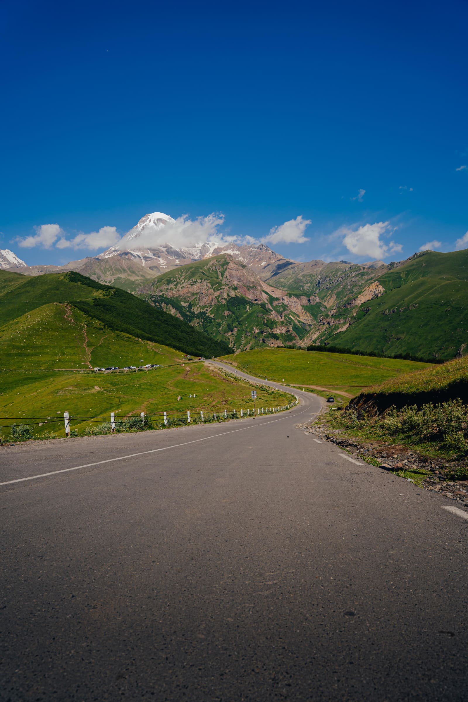 Winding Road to the Snowy Caucasus