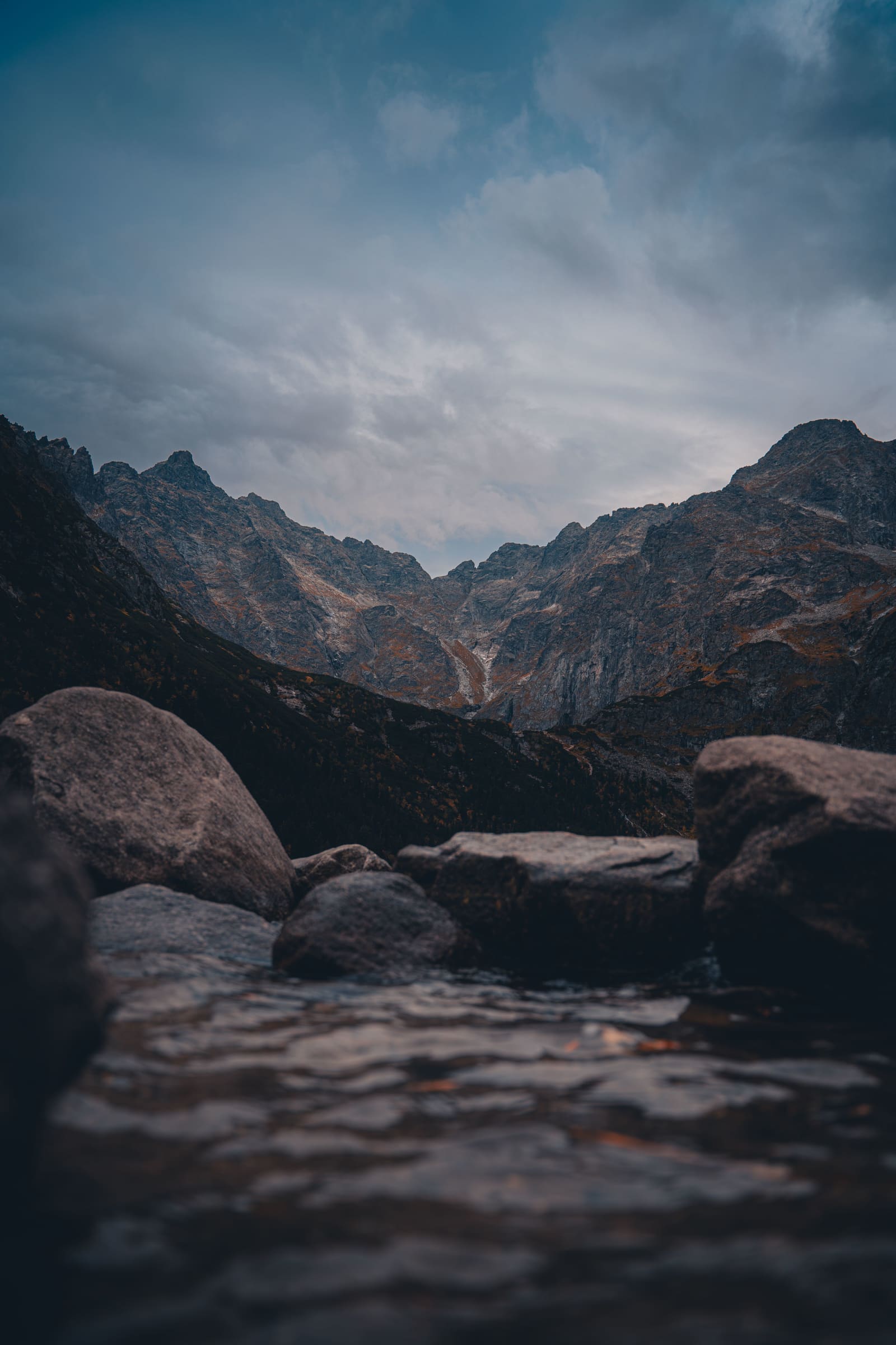 View at High Tatras from Eye of the Sea