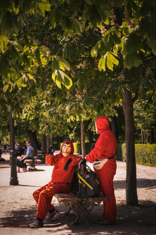 La casa de papel w parku Retiro