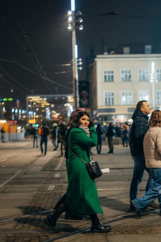 Woman in green