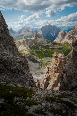 Laghi dei Piani poniżej Rifugio Locatelli