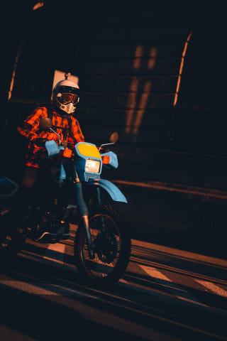 Motorbike and sunset