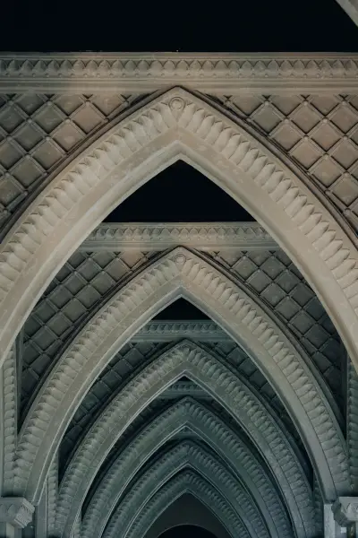 A Perspective of Ornate Architectural Arches