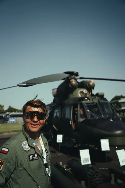 Pilot and helicopter