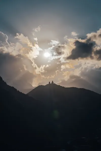 Gergeti Trinity Church Silhouette