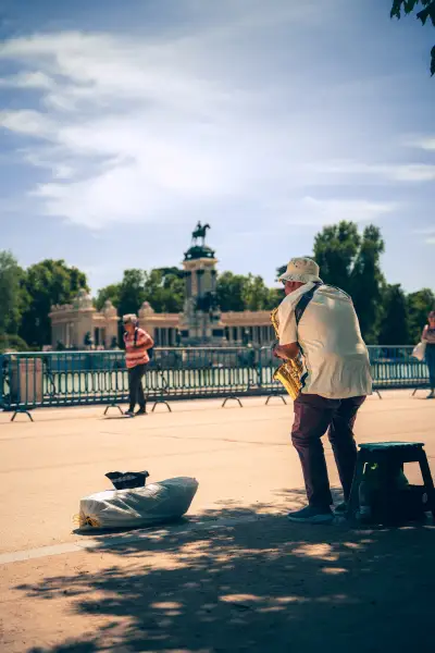 Man playing on saxophone