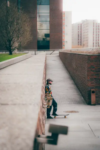 Man with skateboard